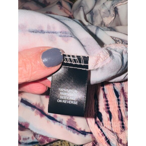 Torrid Sleeveless Smocked Tie-Dye Tiered Top Plus Size 3X Pink Feminine Cottage - Picture 9 of 11